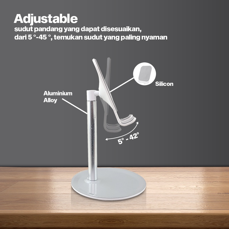 Jual LIGER Adjustable Desktop Mobile Phone Stand Tablet Holder with 360 ...