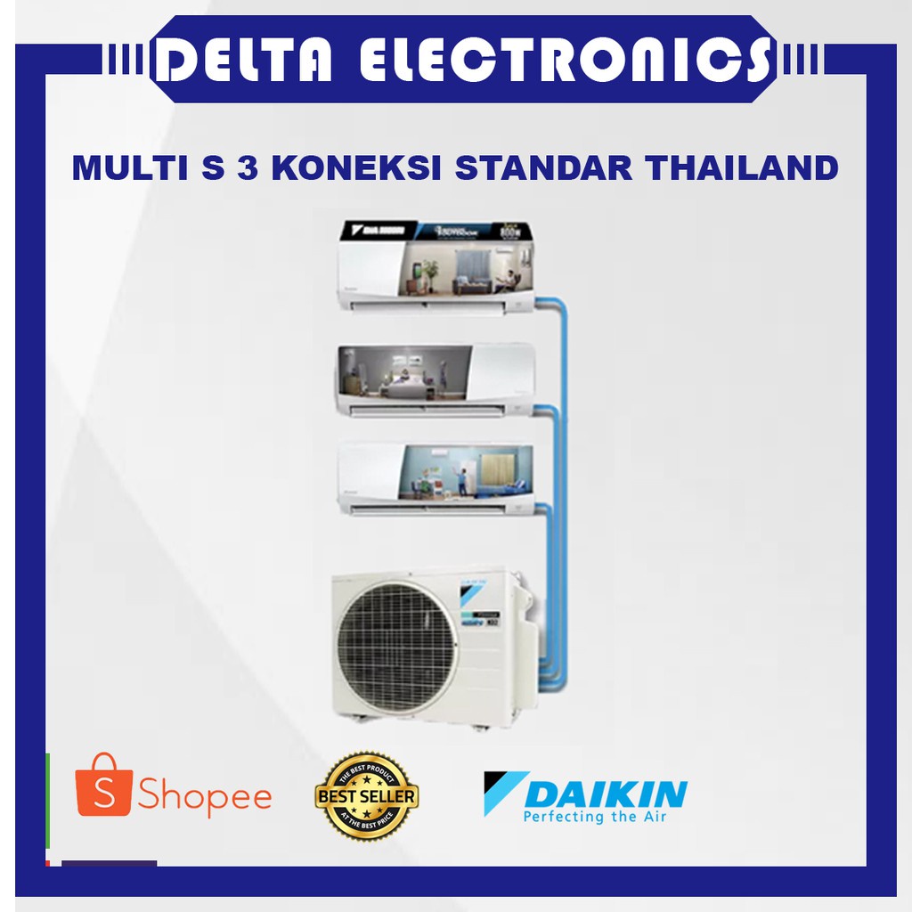 Jual Daikin Multi S 3 Koneksi 2MCK70SVM 1 PK +1 PK+1 PK unit Only 3 ...