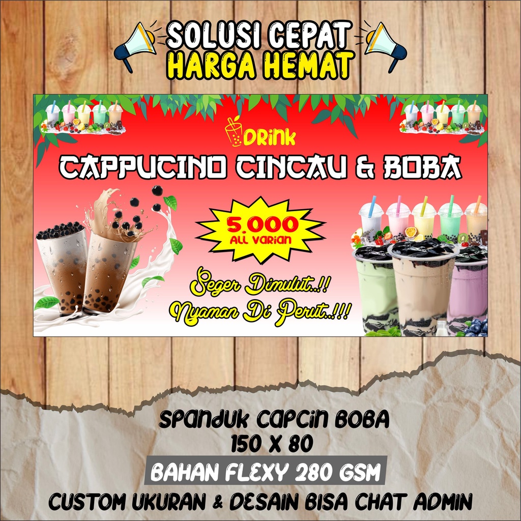 Jual Spandukbannerbaligho Minuman Cappucino Cincauspanduk Capcin Murah Ukuran 15 X 08m 1330