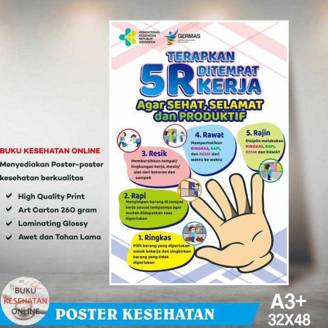 Jual Poster Kesehatan TERAPKAN 5R DITEMPAT KERJA (2) - LAMINATING ...