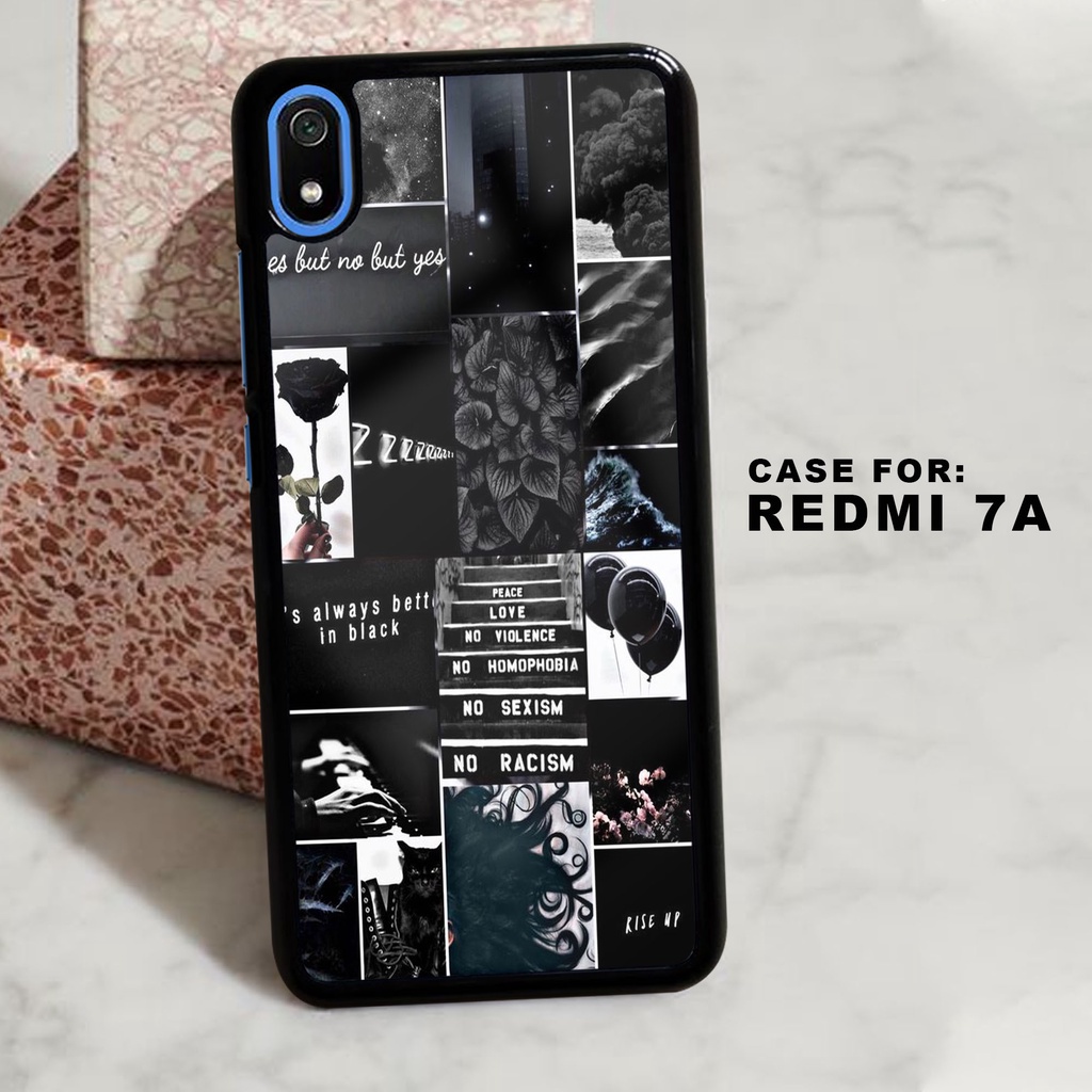 Jual Case Xiaomi Redmi 7A Casing Motif BLACK AESTHETIC Hardcase 2D