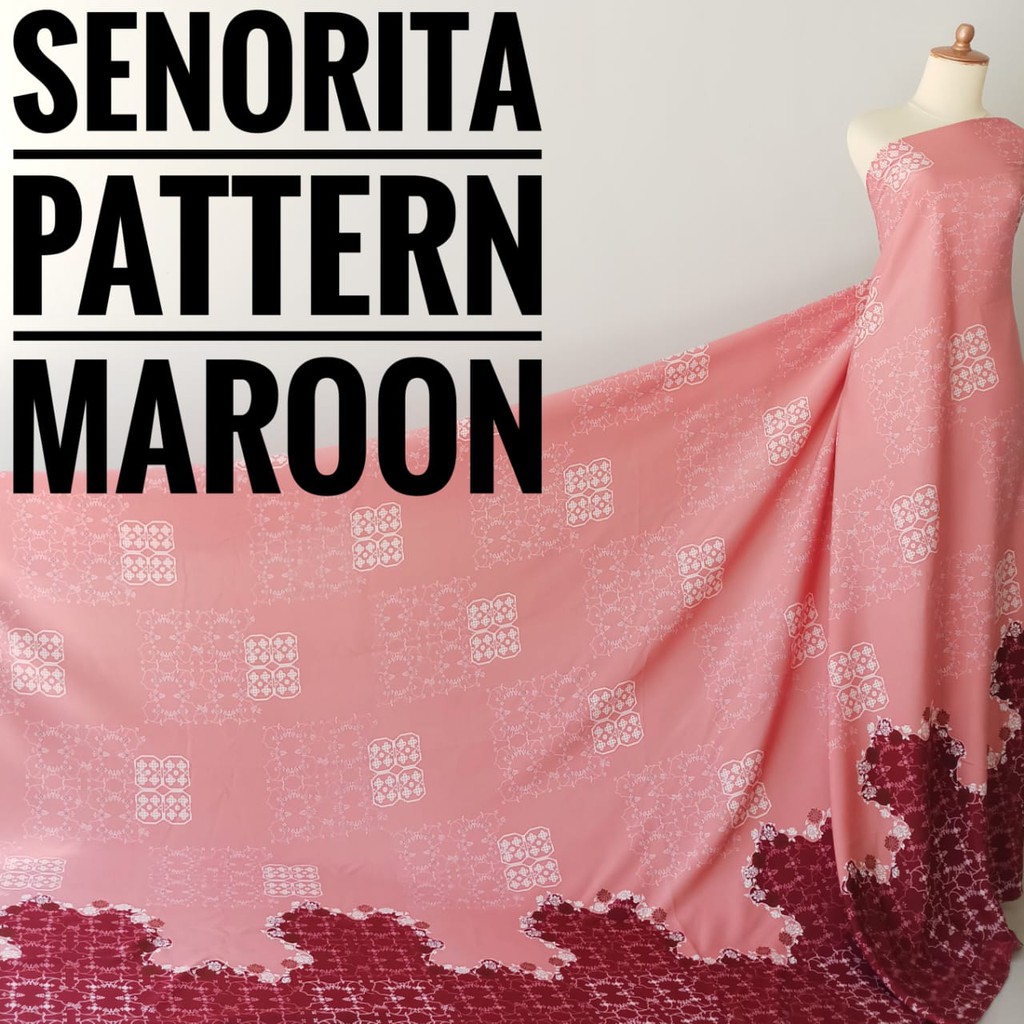 Jual Kain Meteran Senorita Pattern Maroon (0.5M) | Shopee Indonesia