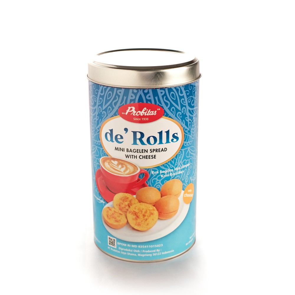 Jual DE' ROLL CHEESE KALENG (PB96-02C) / ROTI KERING BAGELEN KALENG ...