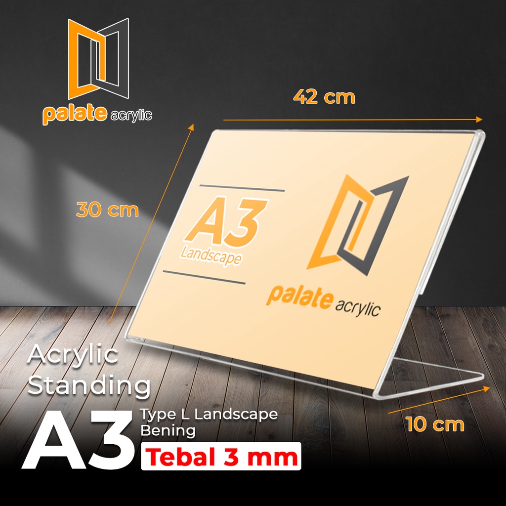 Jual AKRILIK A3 TYPE L LANDSCAPE / AKRILIK A3 L LANDSCAPE 3MM | Shopee ...