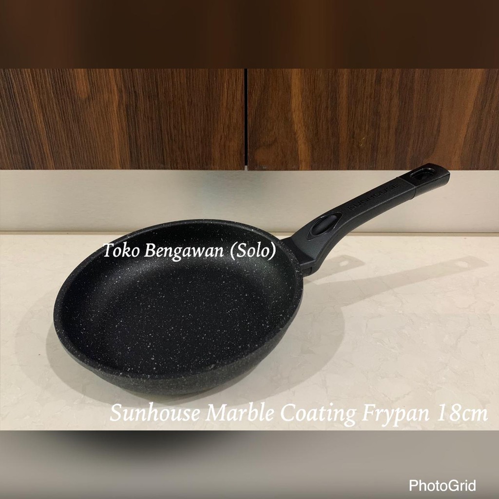 Jual Sunhouse Marble Frying Pan Anti Lengket Hitam 18cm SBD18 | Shopee ...