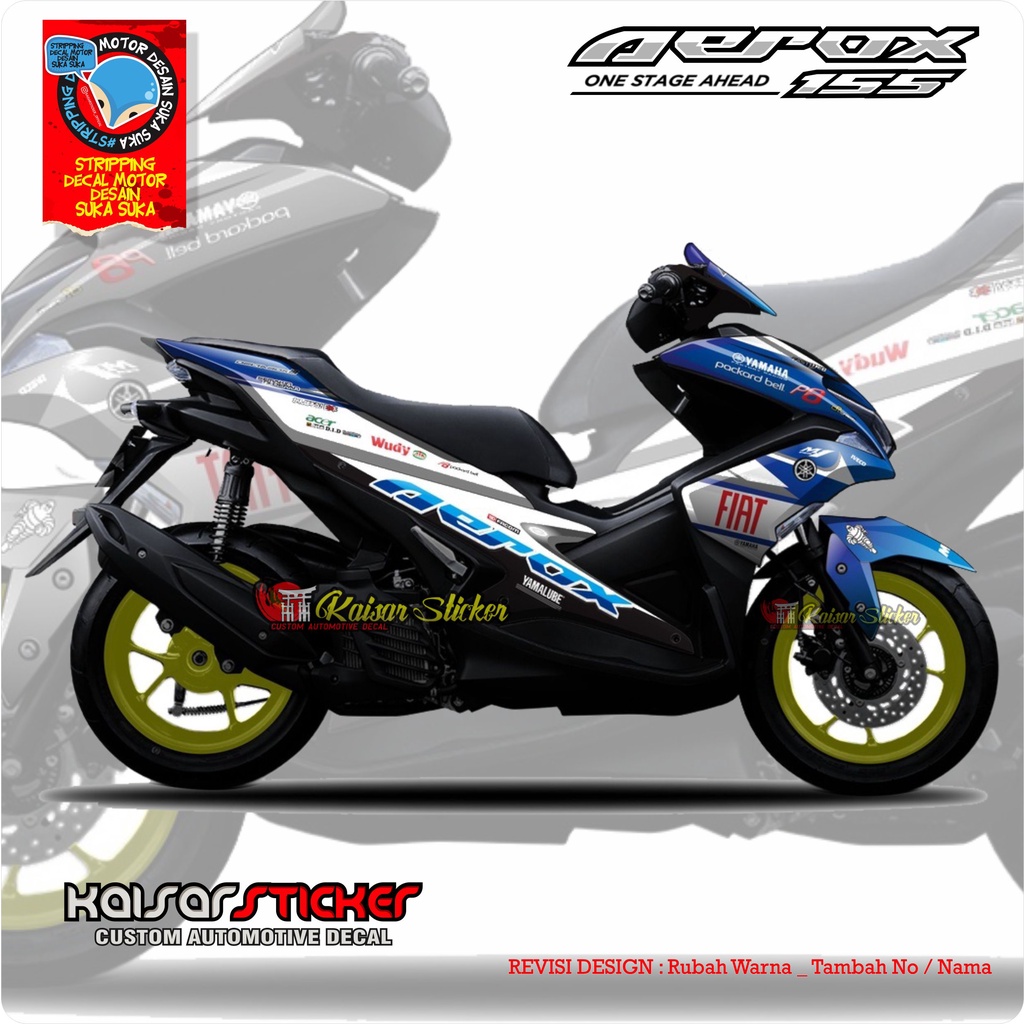 Jual Sticker Striping Motor Stiker Decal Yamaha Aerox 155 Fiat | Shopee ...