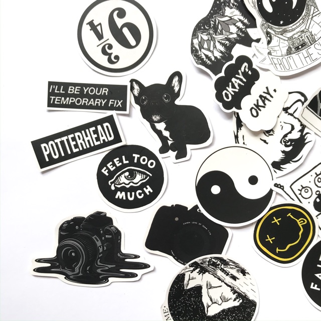 Jual Black and White tumblr Sticker pack | Shopee Indonesia