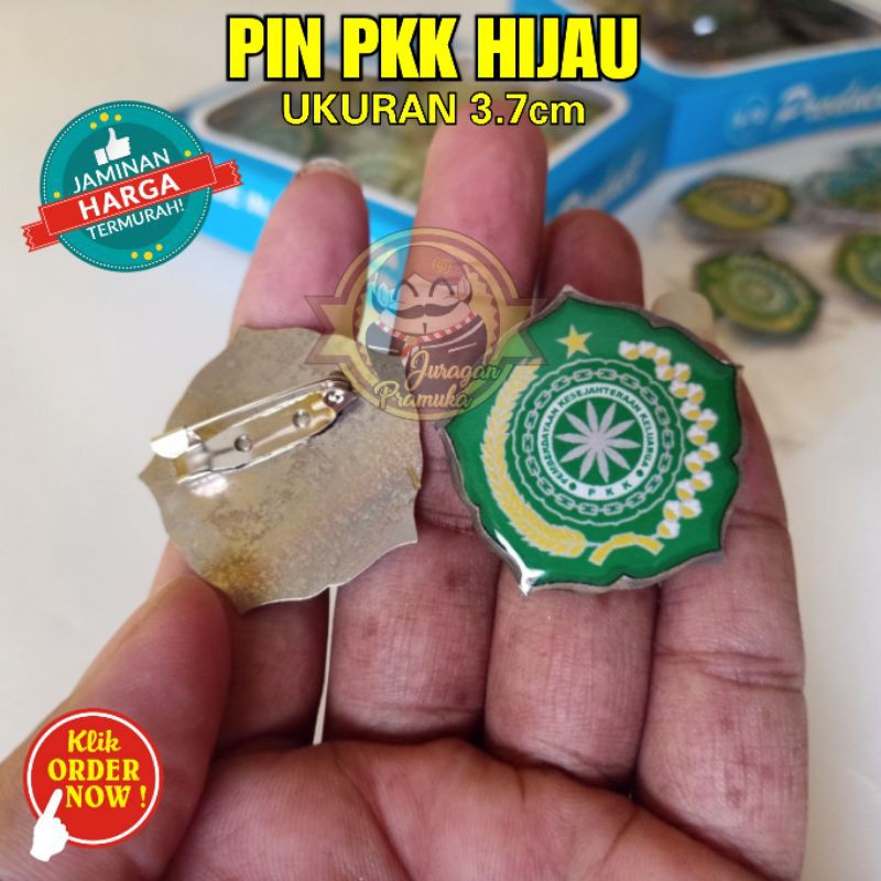 Jual Pin PKK hijau peniti / magnet ukuran 3.7cm Termurah dan terlaris ...