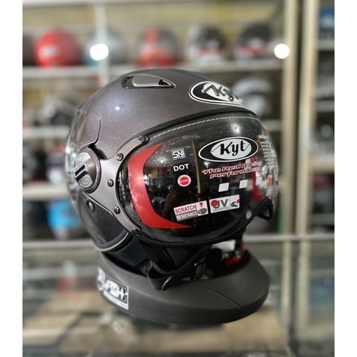 Jual Helm Kyt Elsico Solid Warna Gunmetal Shopee Indonesia