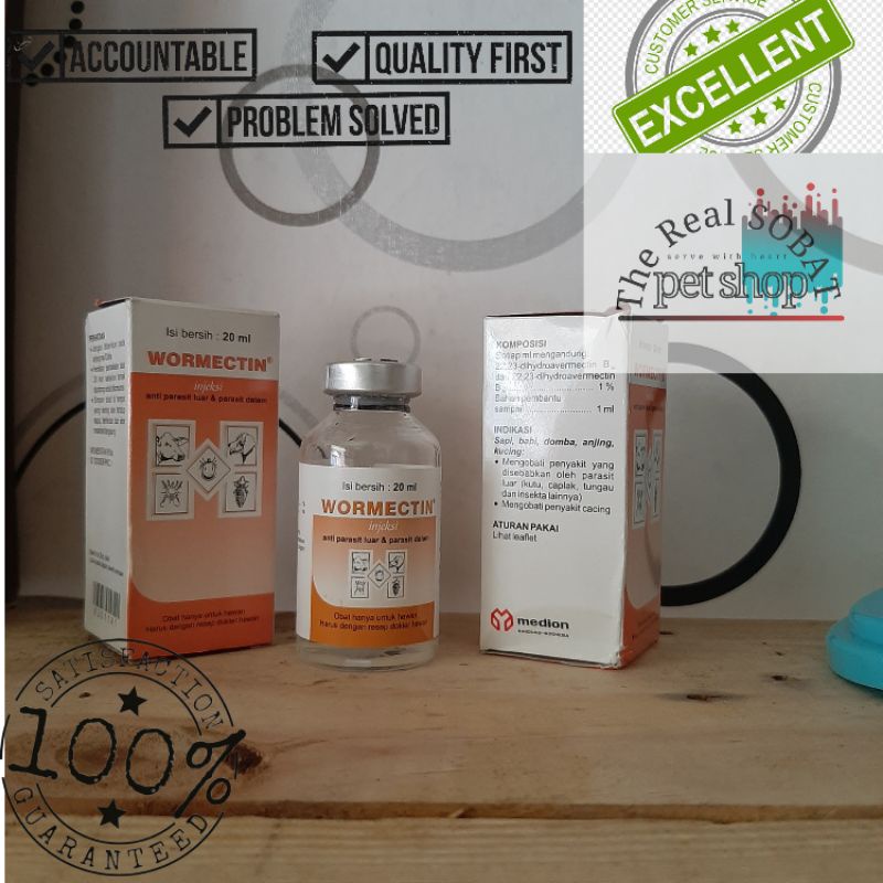 Jual Wormectin 20ml Injeksi Anti Parasit | Anti Jamur | Scabies | Kutu ...