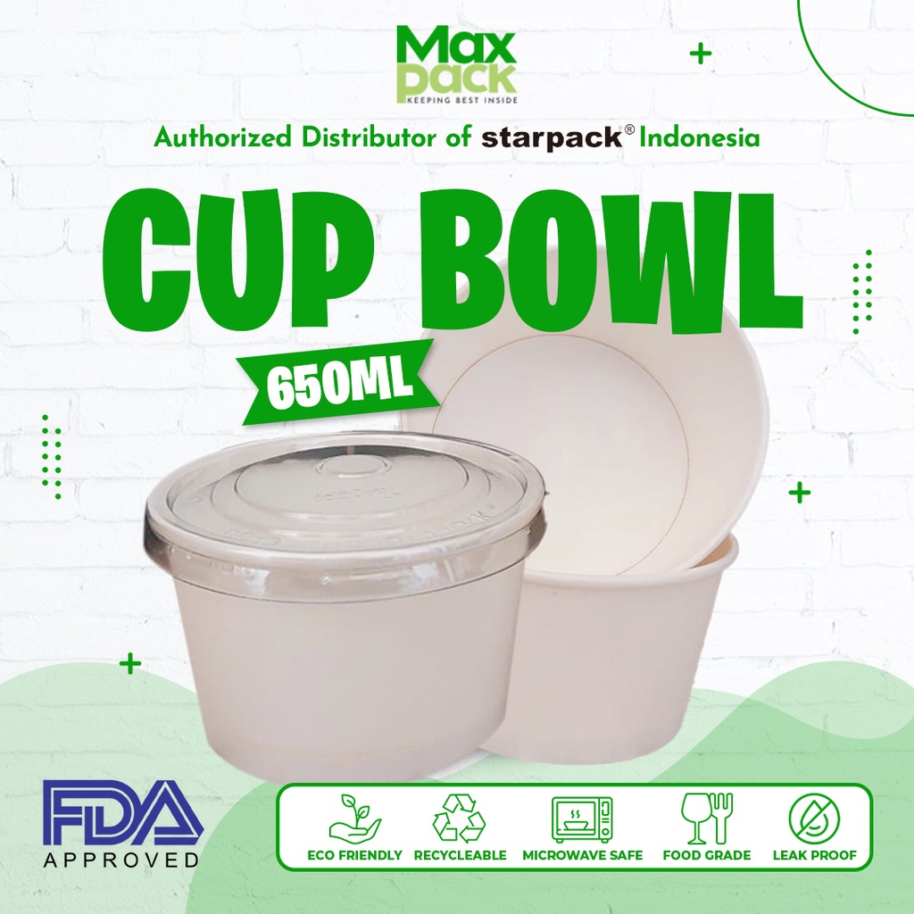 Jual [25 PCS] Cup Bowl 650ml 22oz Starpack / Paper Bowl 650ml 22oz ...