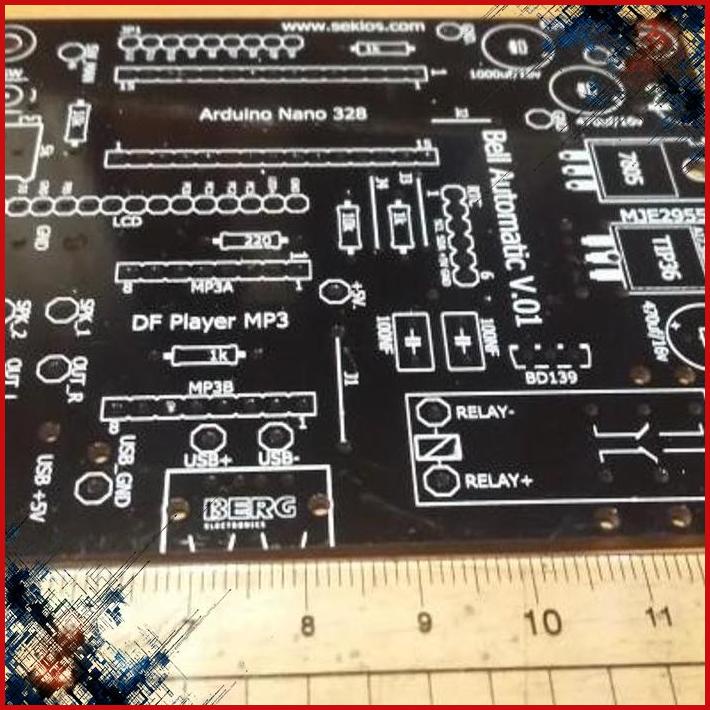 Jual PCB Bel Sekolah Otomatis Bell Automatic Mp3 Micro SD, USB Pertinax ...