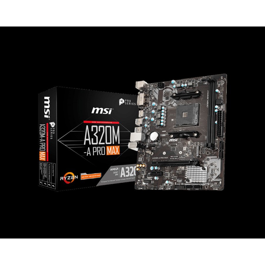 Jual MOTHERBOARD MSI A320M A PRO MAX AMD AM4 | Shopee Indonesia