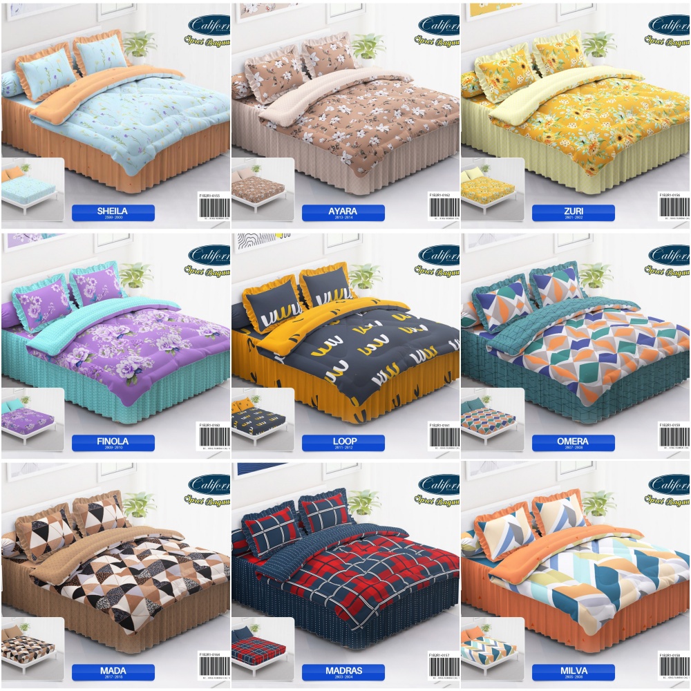 Jual California - Bed Cover SET SPREI RUMBAI King (180x200) Terlaris ...