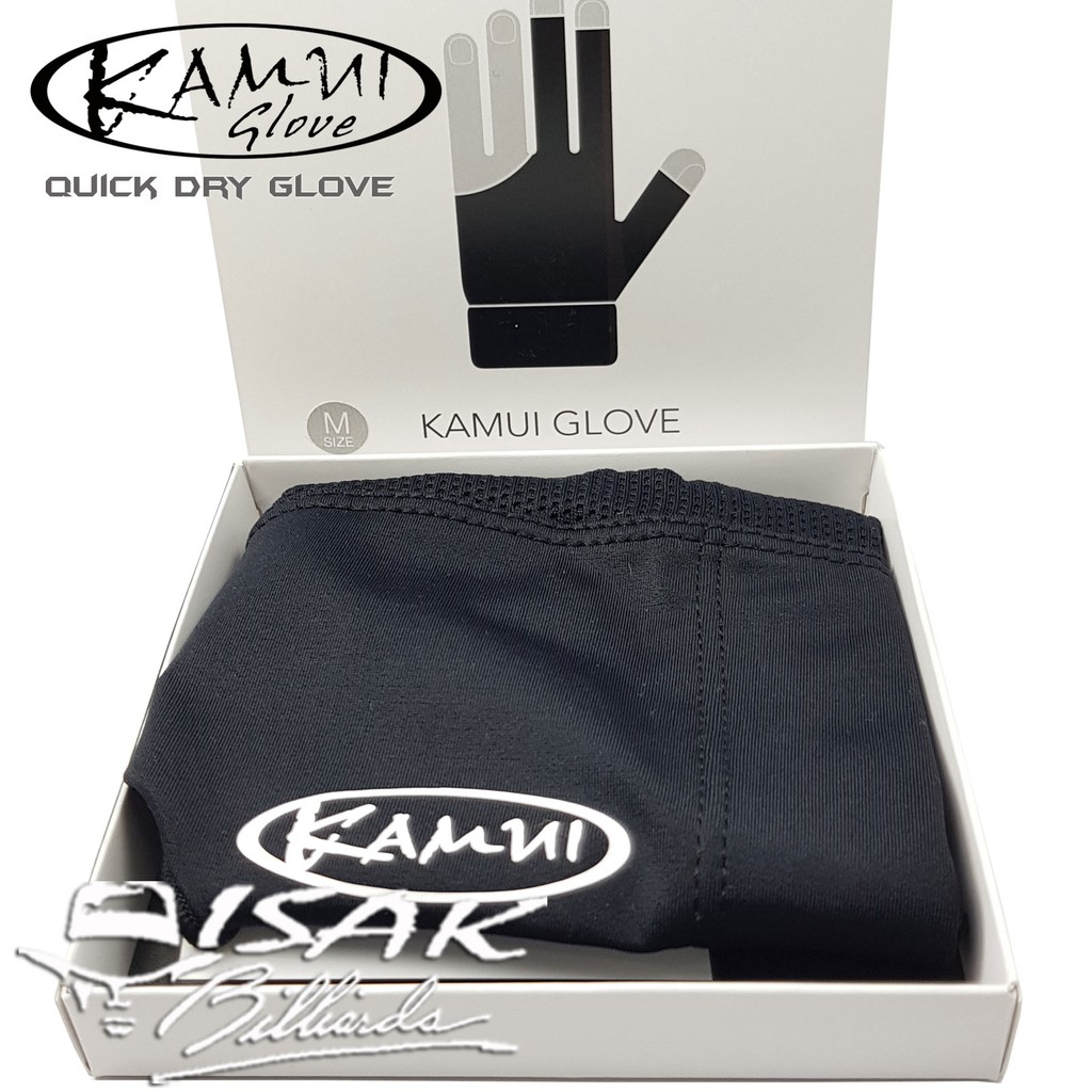 Kamui QuickDry Billiard Glove For LEFT Hand (Right-Handed Players) - Black, Size L