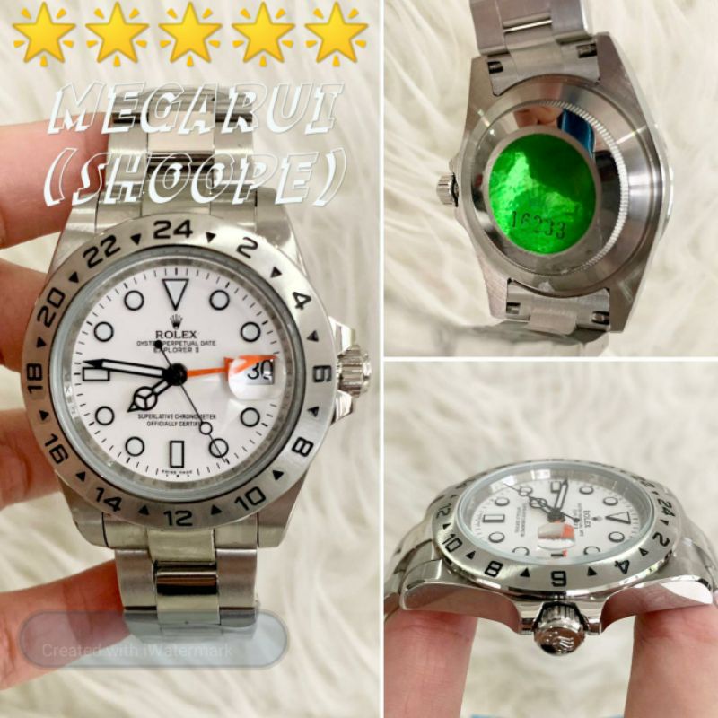 Jual JAM TANGAN COWOK ROLEX EXPLORER II SILVER AUTOMETIC SUPER