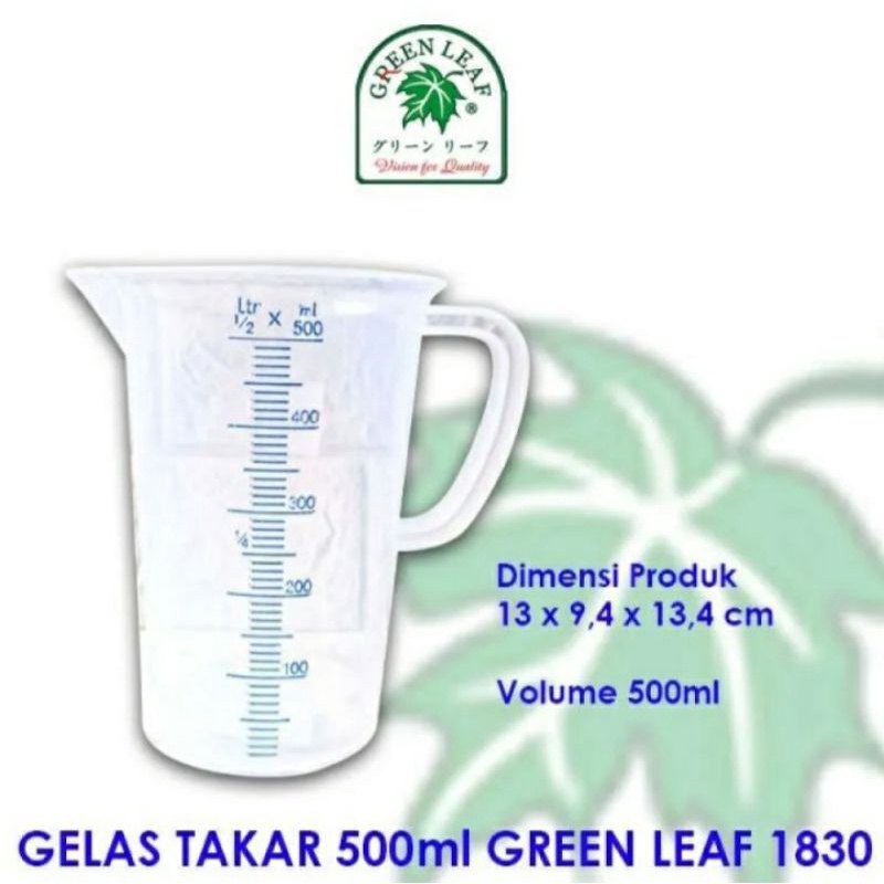 Jual Gelas Ukur 500 Ml Green Leaf Gelas Takar Plastik Green Leaf 500 Ml Gelas Ukur 05 Liter 1641