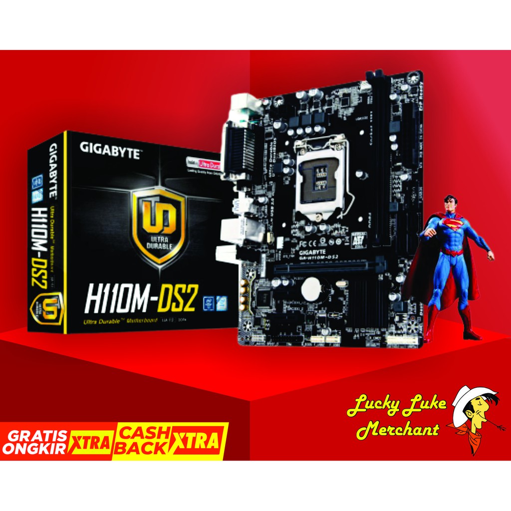 Jual Gigabyte H110M DS2 Motherboard LGA 1151 DDR4 Skylake Kabylake