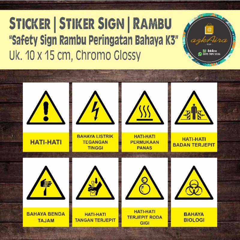 Jual Sticker Stiker Safety Sign Rambu K3 Peringatan Bahaya - Uk. 10x15 ...