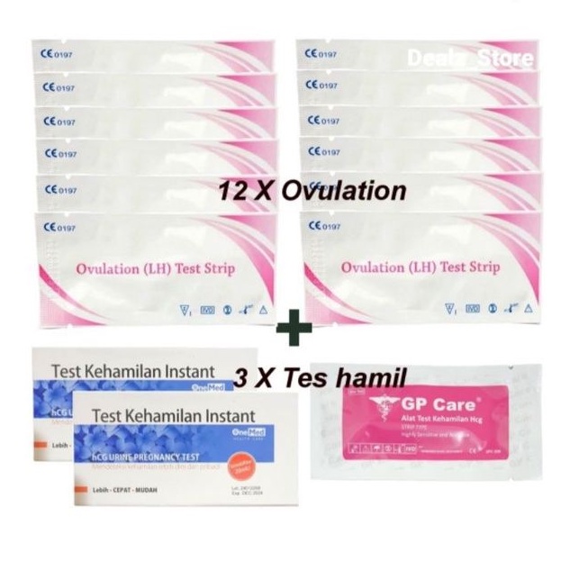 Jual Paket 12 X ovulation + 3 Tes hamil Ovulation test / 12 LH + 2 TP
