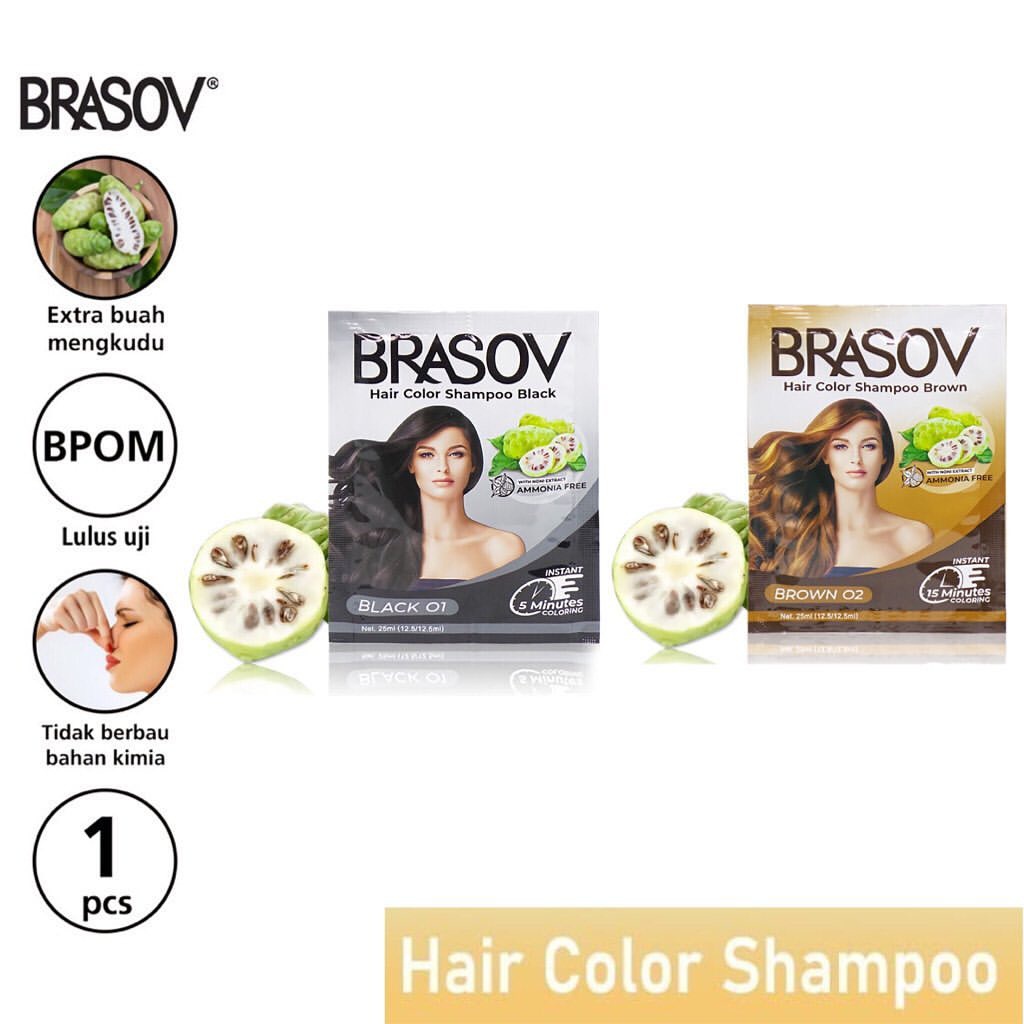 Jual BRASOV Shampoo Pewarna Rambut Extra Nino Hair Color Shampoo ...