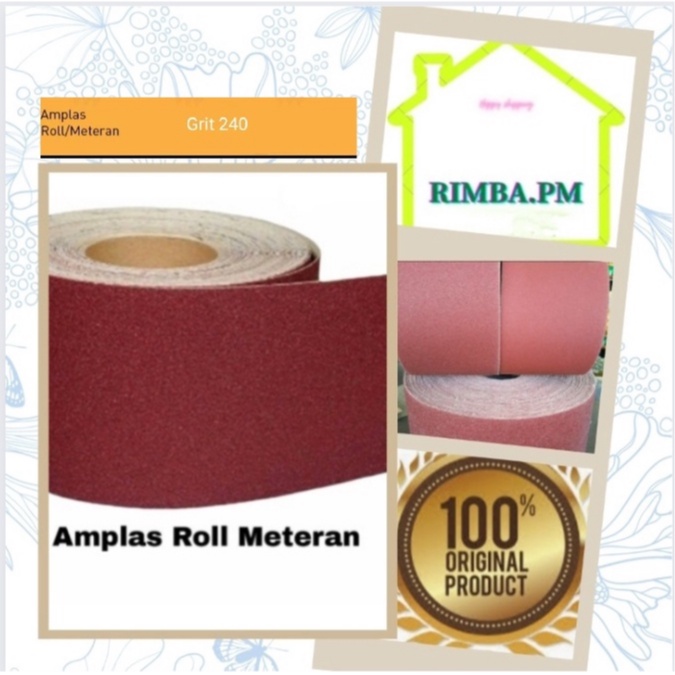 Jual Amplas Roll Meteran Grid 60 80 100 120 150 180 240 400 Ampelas