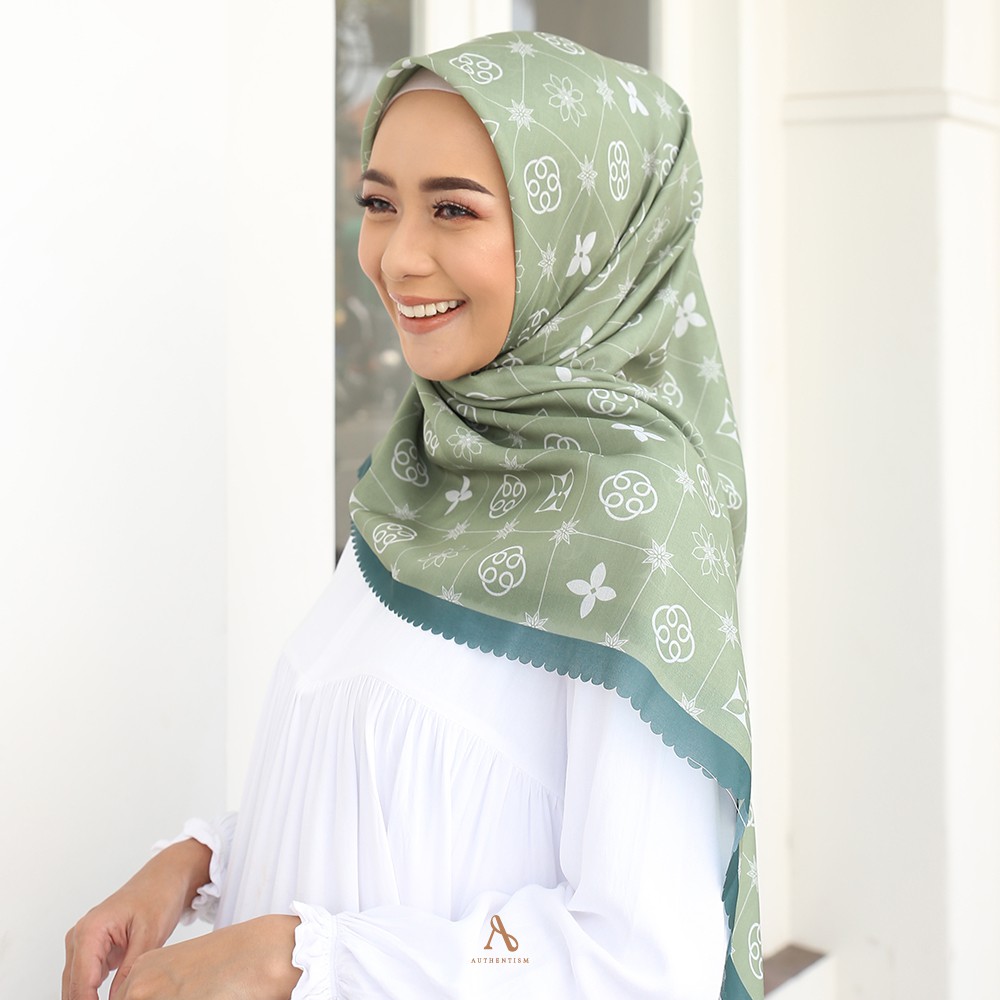 Jual Monogram Series Linden Scarf Hijab Voal Ultrafine Lasercut Hijab Segiempat Voal Print