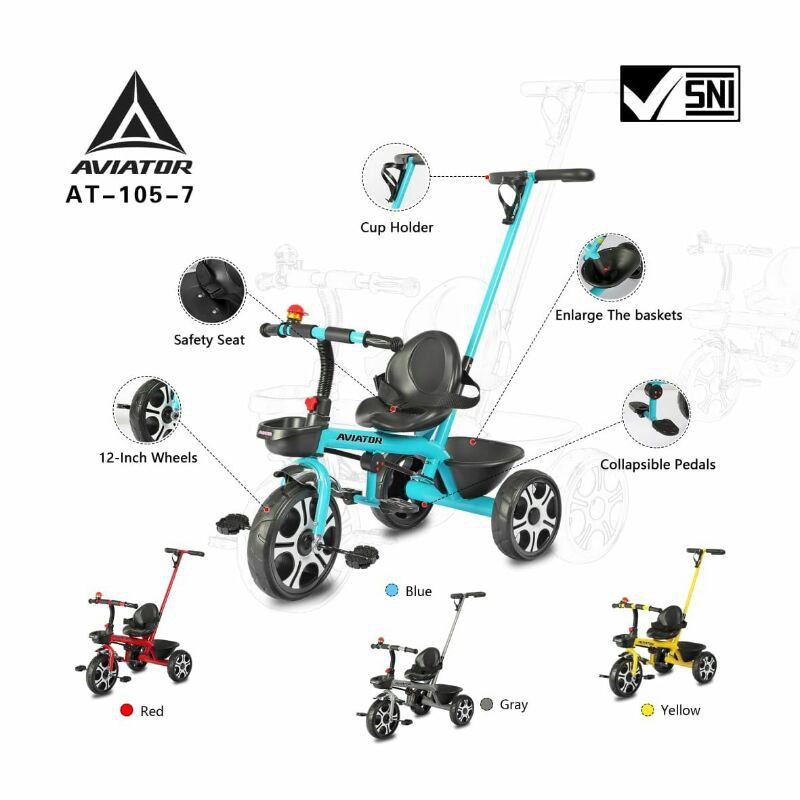 Jual Sepeda Roda Tiga Anak Aviator AT-105-7 / AT-115 / AT-306-7 Speda ...