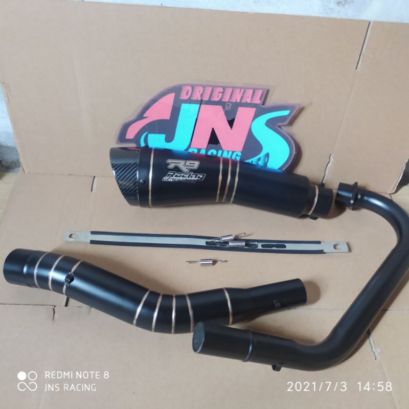 Jual KNALPOT R9 H2 BLACK DOF UNTUK FZ150i YZF R15 LC135 SPARK RX ...