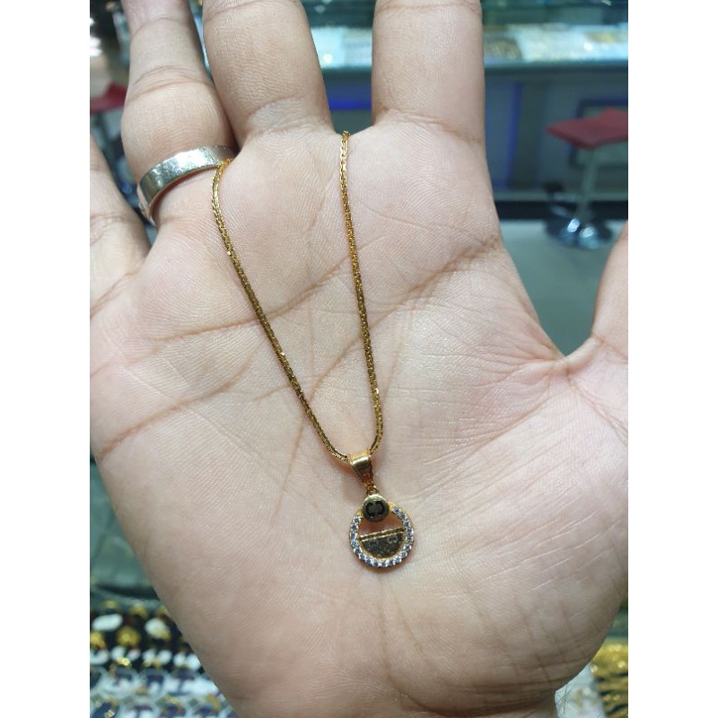 Jual kalung emas model italy santa berliontin bunder plat | Shopee