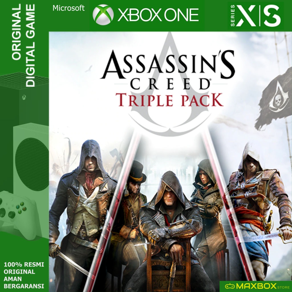 Jual Assassin's Creed Triple Pack - Black Flag, Unity, Syndicate XBOX ...