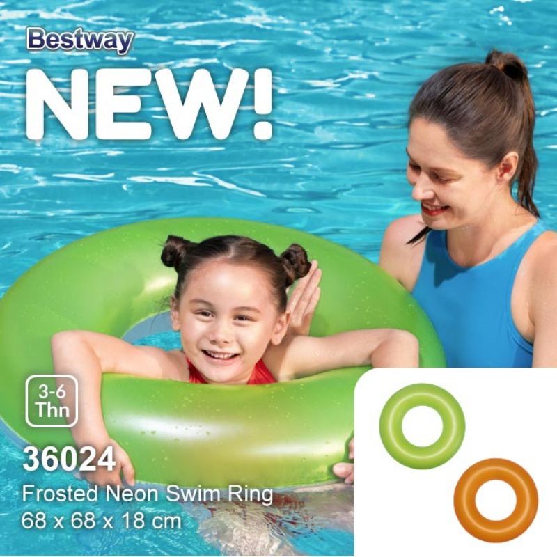 Jual Bestway Inflatable neon swim ring 76cm ban renang donat anak dan