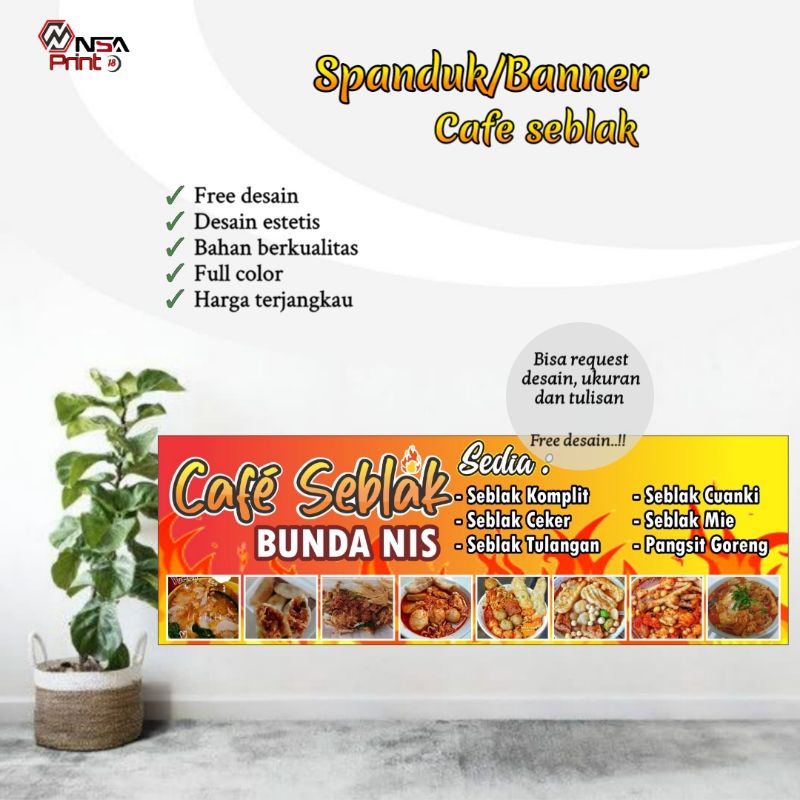 Jual Cetak Banner Spanduk Spanduk Warung Seblak Spanduk Sosis