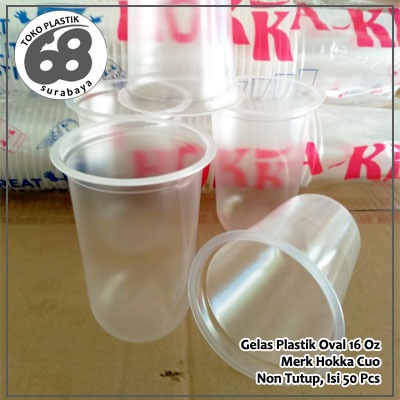 Gelas Plastik Oval 16 Oz dan 14 Oz