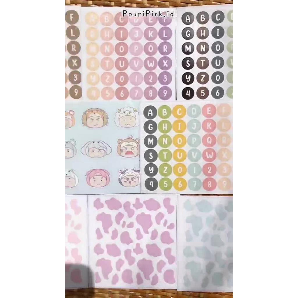 Jual Stiker 1 lembar Aesthetic Random Warna Karakter Chibi Cute Girl ...