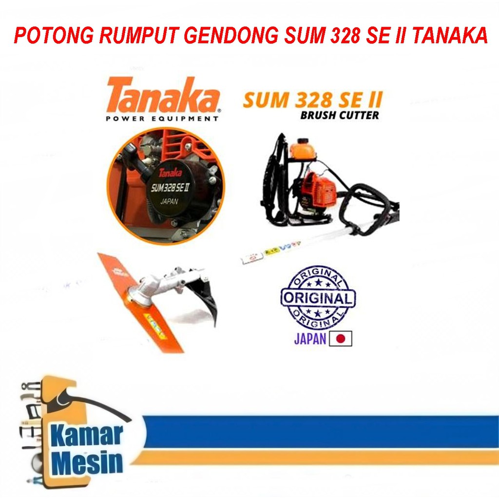 Jual ASLI JEPANG Mesin Potong Rumput Gendong TANAKA SUM328 SE II Brush ...