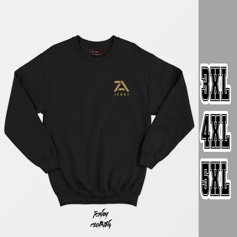 Jual JENAY Sweater Basic Jumbo Bigsize XXXL XXXXL XXXXXL Logo Gold ...