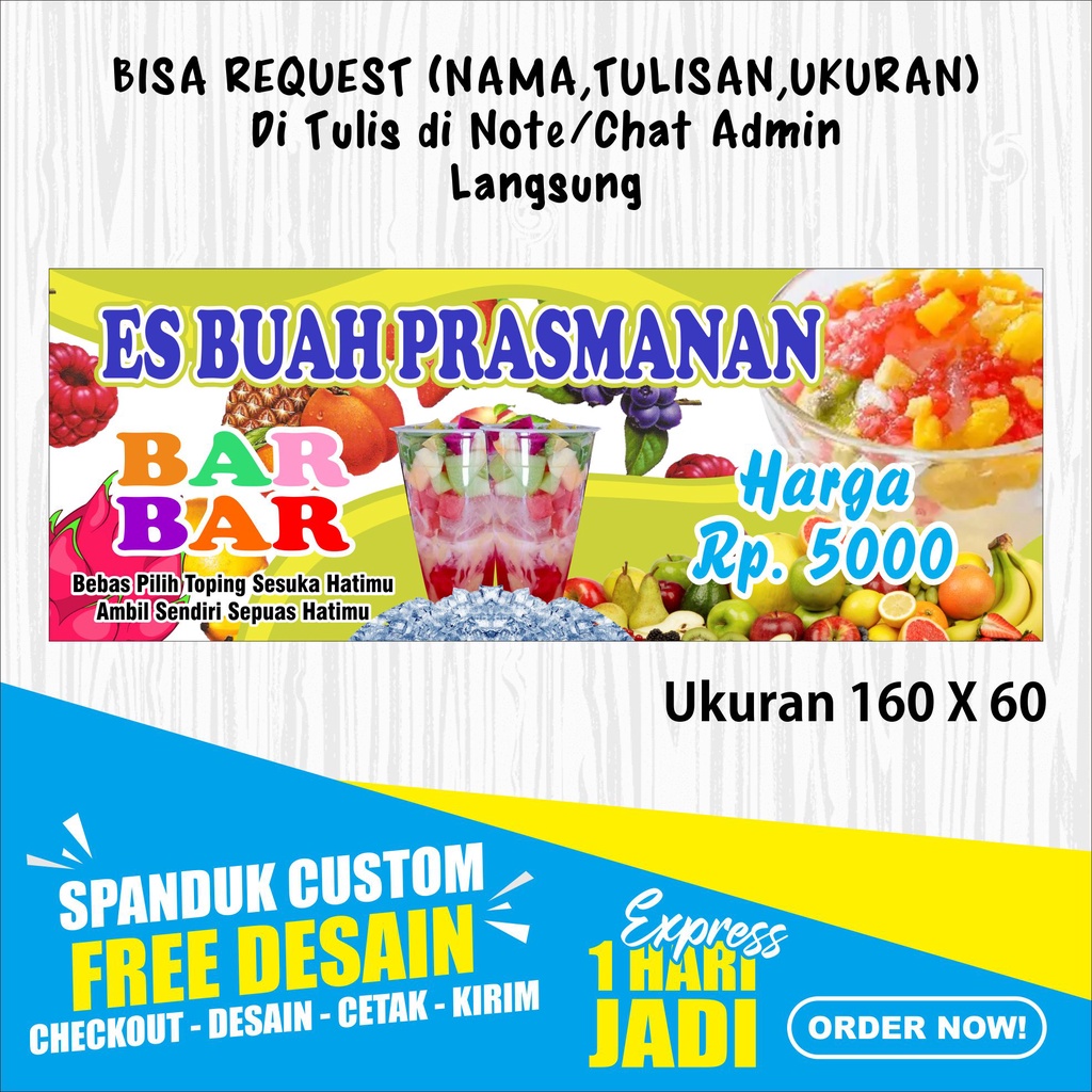 Jual Spanduk Banner Es Buah Prasmanan Shopee Indonesia