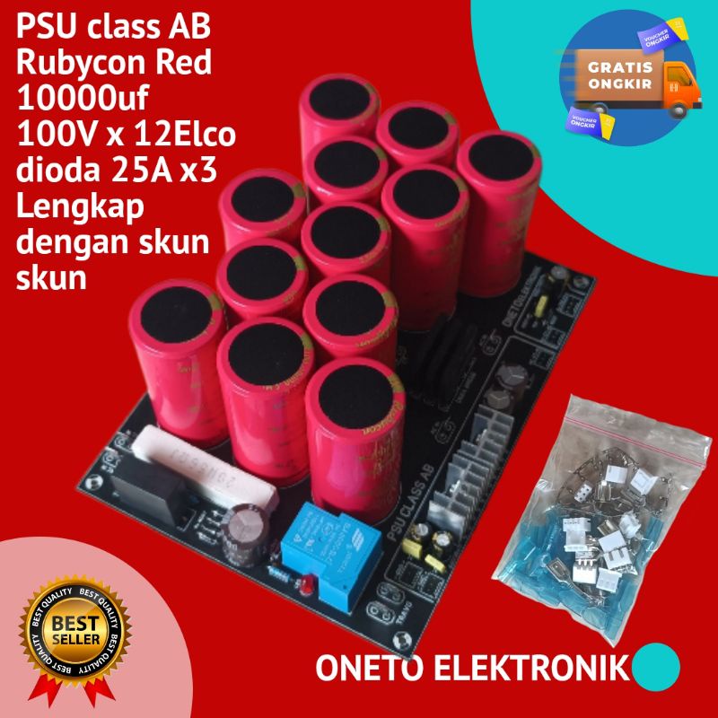 Jual PSU class AB 12elco Rubycon Red 100v 10000uf lengkap sofstar ...