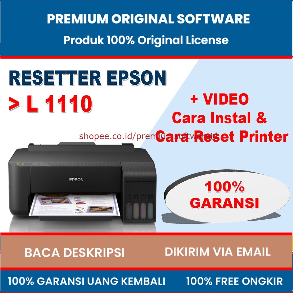 Jual Software Resetter Epson L1110 Video Cara Aktivasi Dan Reset Printer Full Version Shopee 8975