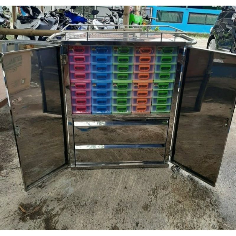 Jual Lemari/ Trolley Obat + Container (Stainless) | Shopee Indonesia