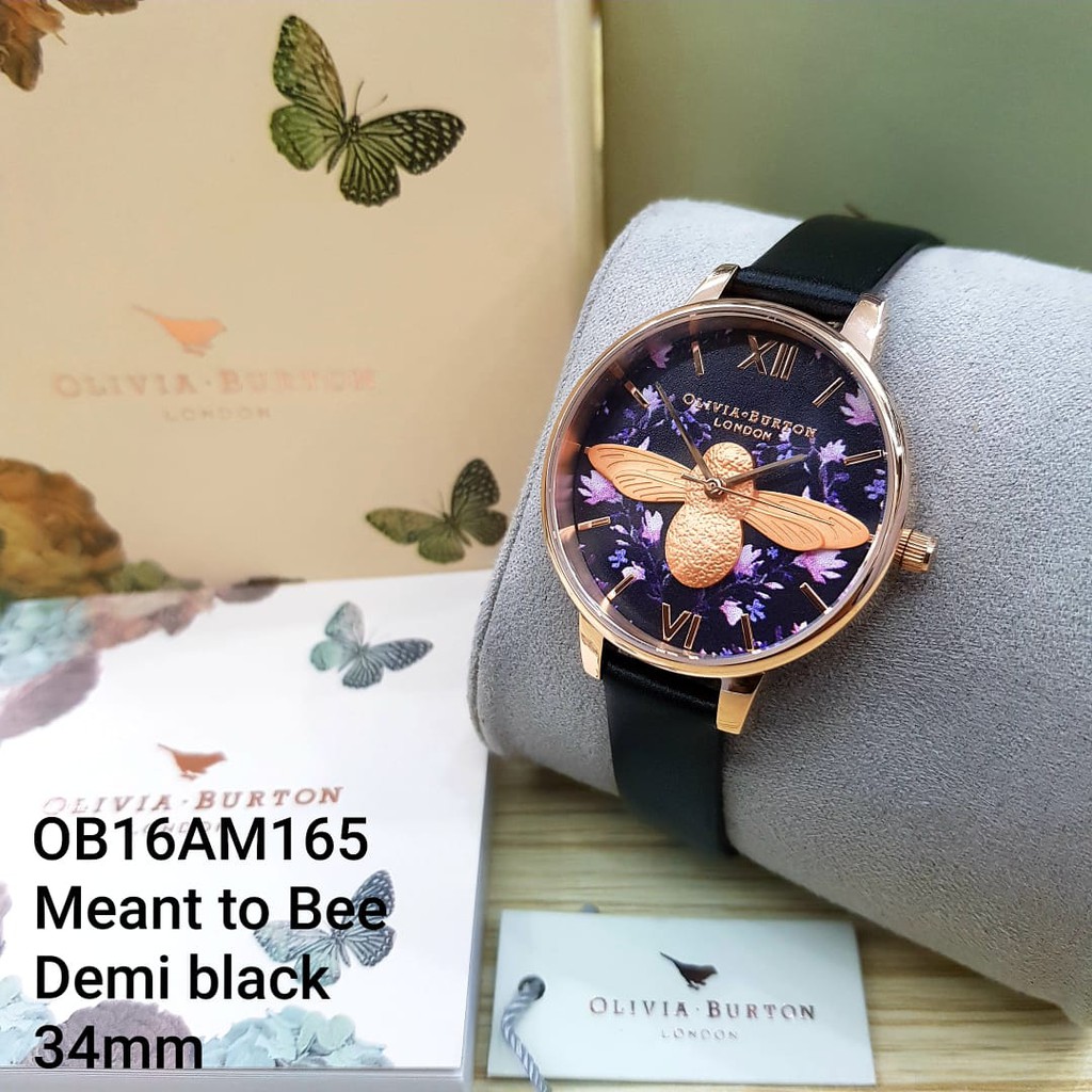 Jual termurah original MEANT TO BEE DEMI BLACK Olivia burton OB16AM165 jam tangan wanita dm 34mm Shopee Indonesia