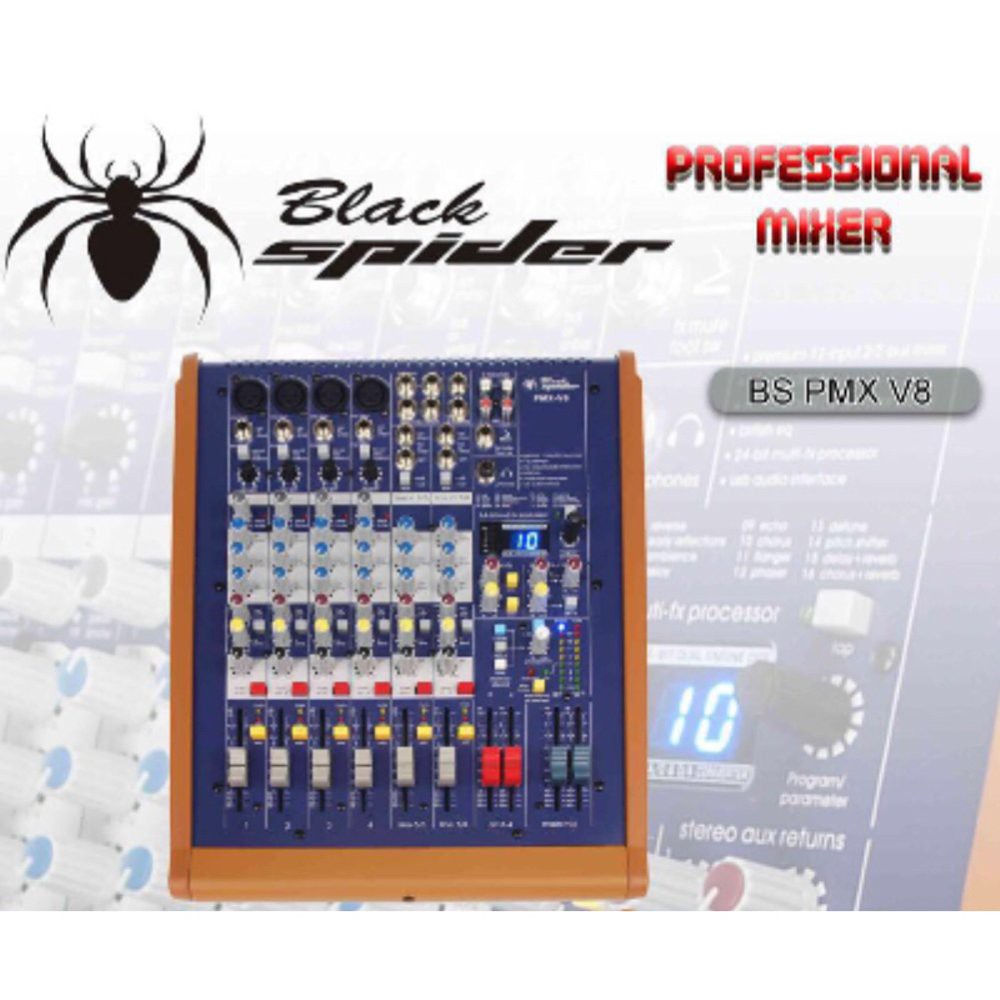 Jual Murah !!! Mixer Black Spider 8 Channel BS PMX V8 Shopee Indonesia
