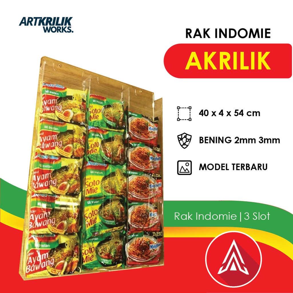 Jual Artkrilik Works | Rak Display Mie Akrilik 3 Slot | Rak Indomie ...