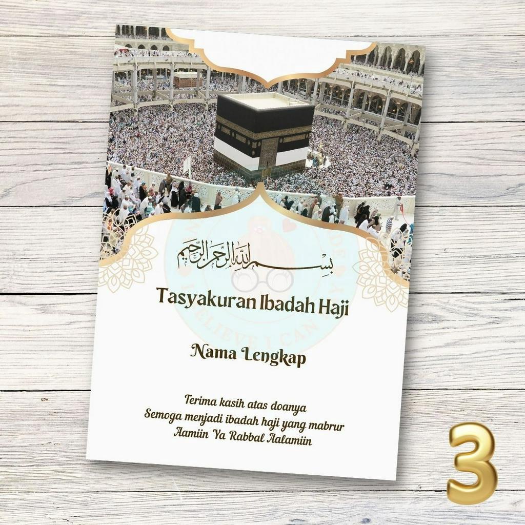 Jual Kartu Ucapan Tasyakuran Haji / Umroh & Stiker Ucapan Tasyakuran
