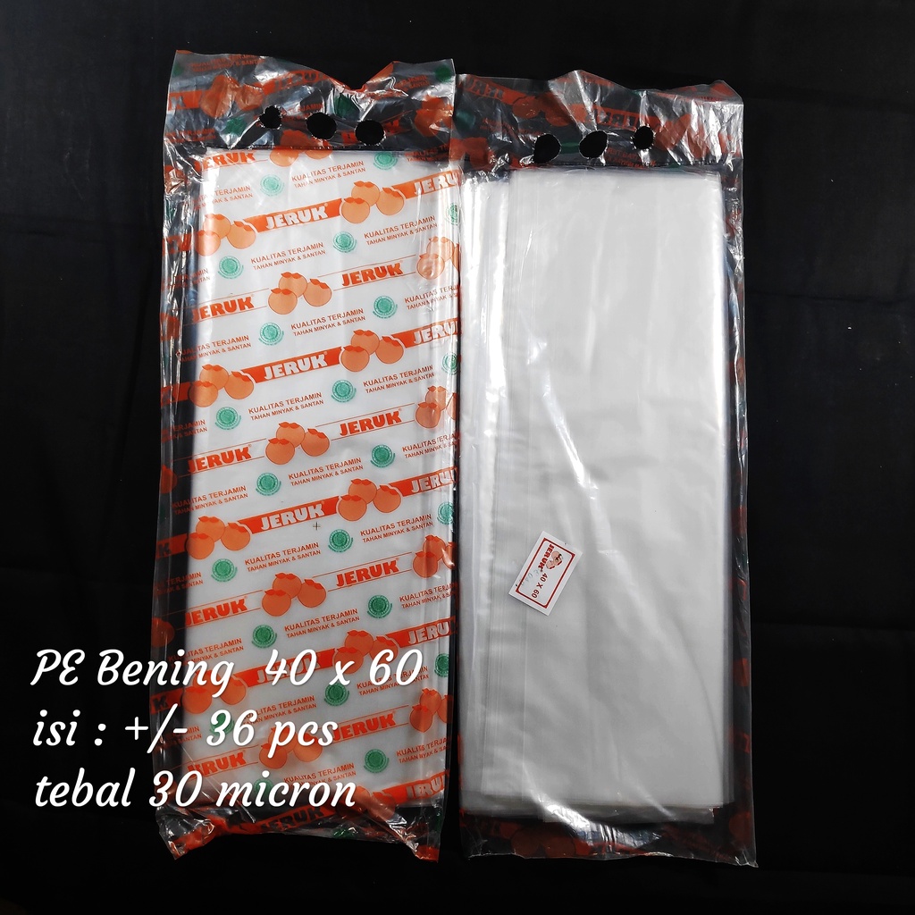 Jual Kantong Plastik PE Bening Uk 35x50 - 40x60 - 50x75 - 60x100 ...