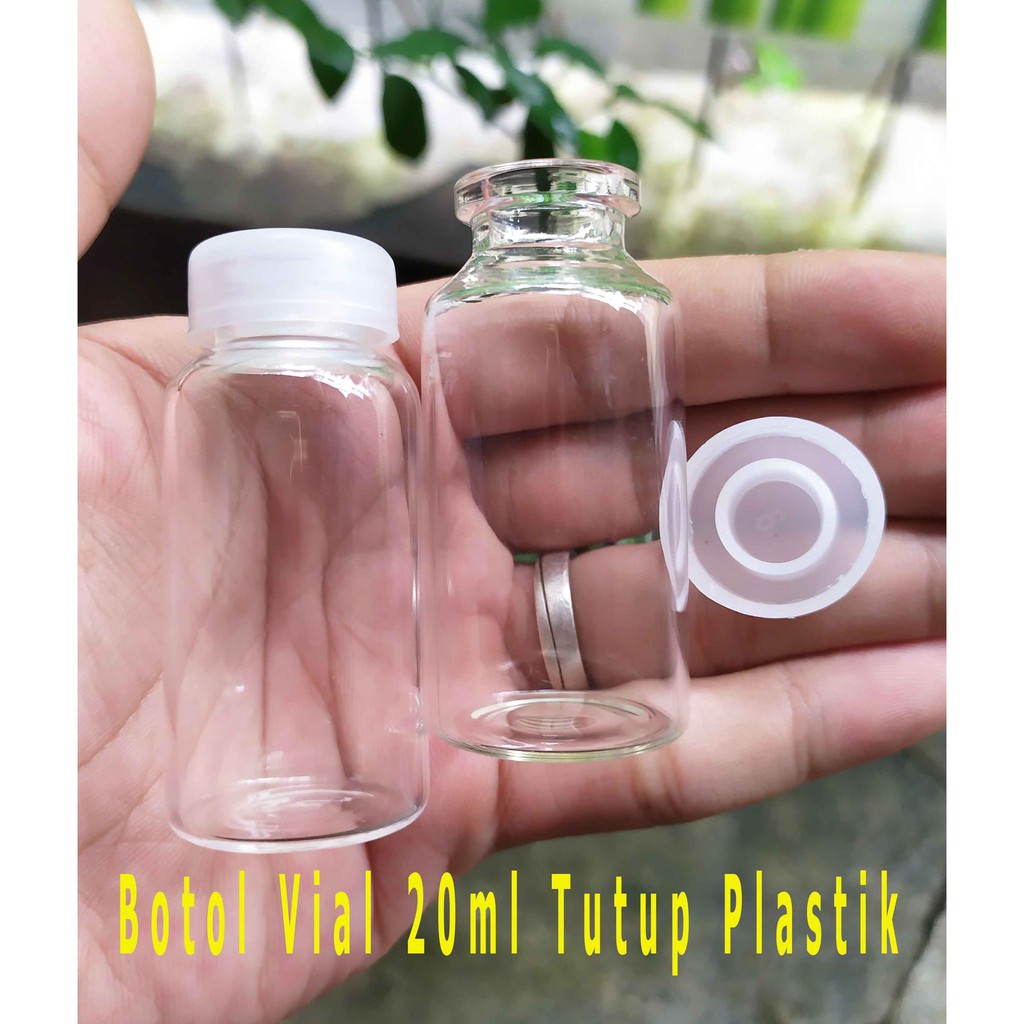 Jual Botol 20ml 20 ml Kaca / Botol Vial Tutup Plastik / Botol Pernak ...