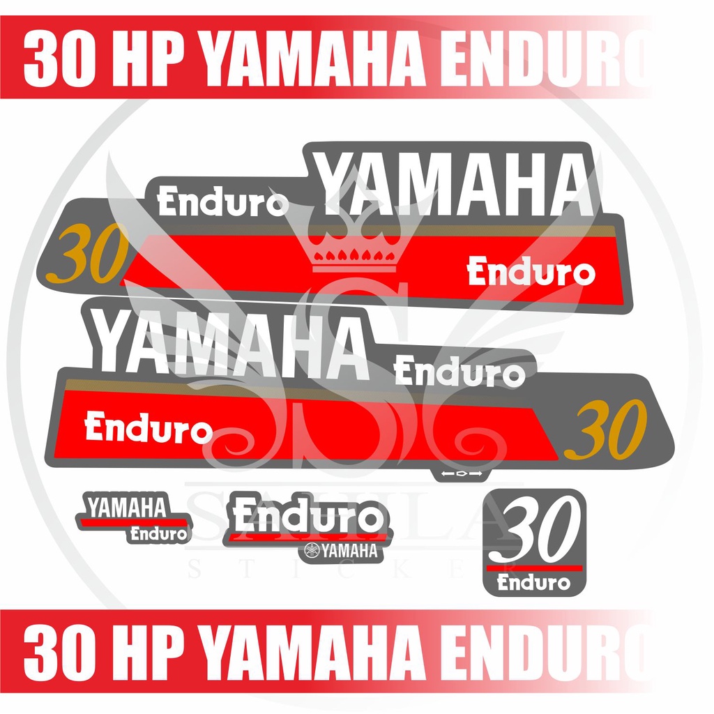 Jual STIKER STICKER MESIN TEMPEL YAMAHA ENDURO 30 PK 30 HP / SAHILA ...