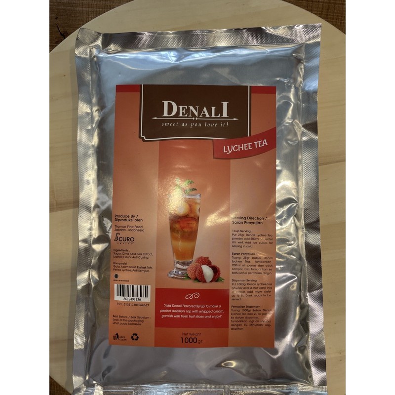 Jual BUBUK DENALI LYCHEE TEA POWDER LECI LICI LECHEE 800 gr | Shopee ...