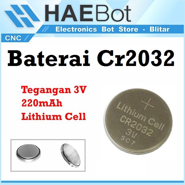 Jual [HAEBOT] Baterai Kancing Battery CR2032 CMOS IC 3V Lithium Batrai ...